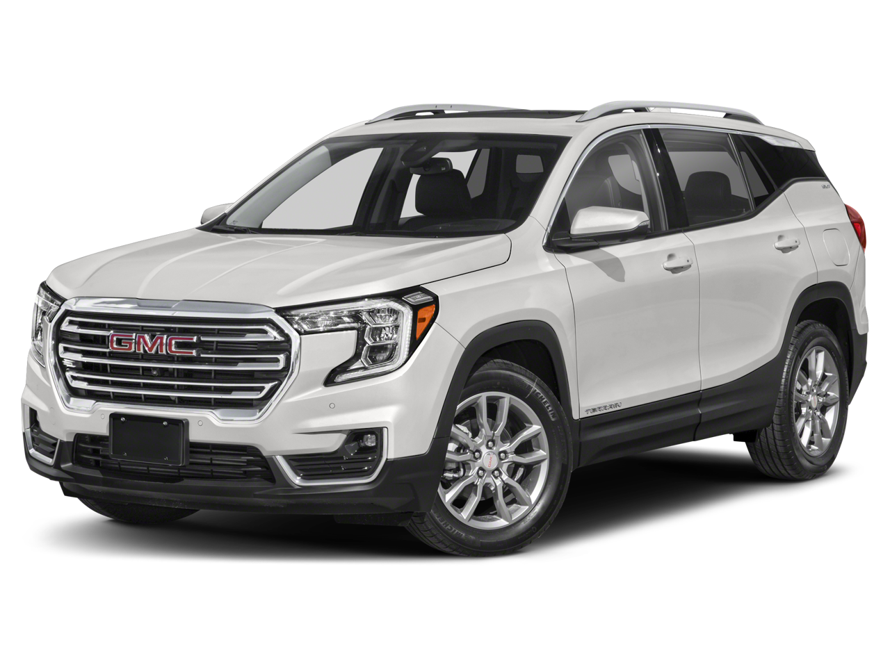 2022 GMC Terrain SLT in Summit White — front three-quarter view